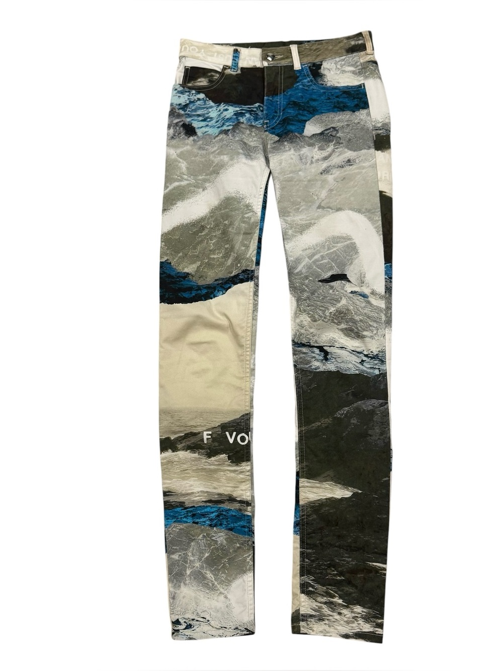 MM6 Maison Martin Margiela Water Earth Landscape Jeans Cotton Blend Italy Sz 38